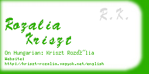 rozalia kriszt business card